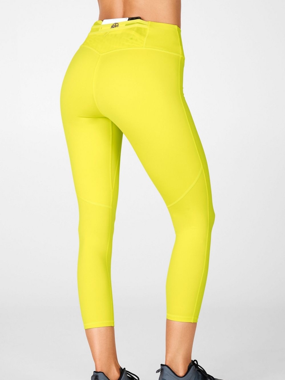Fabletics Trinity Motion365 High-Waisted Green Capri - Size Medium